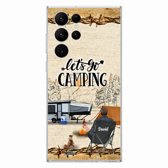 Custom Personalized Camping Phone Case - Gift Idea For Camping Lovers - Couple/Single Man/Woman With Upto 6 Pets - Let's Go Camping - Cases For iPhone & Samsung