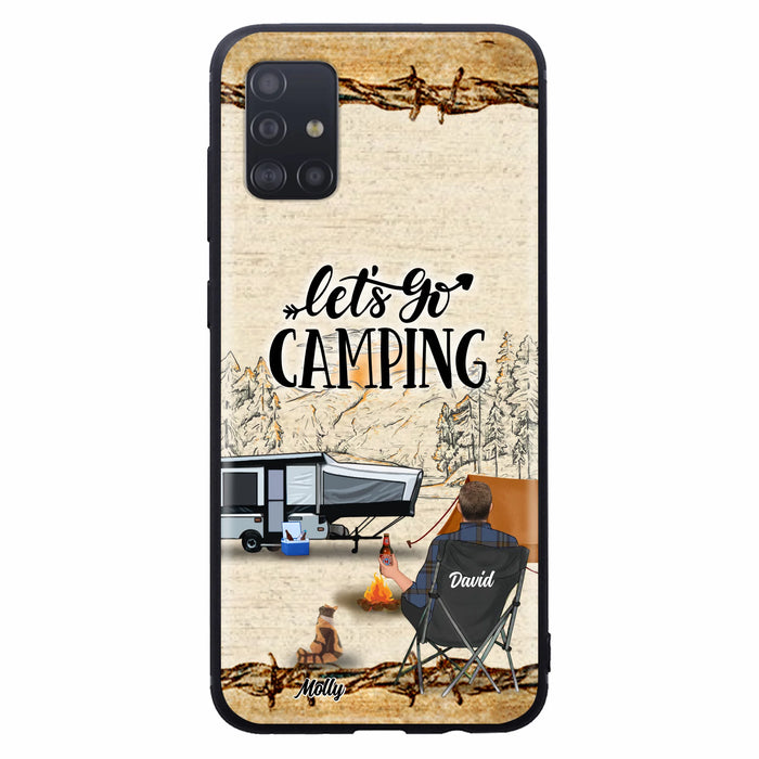Custom Personalized Camping Phone Case - Gift Idea For Camping Lovers - Couple/Single Man/Woman With Upto 6 Pets - Let's Go Camping - Cases For iPhone & Samsung