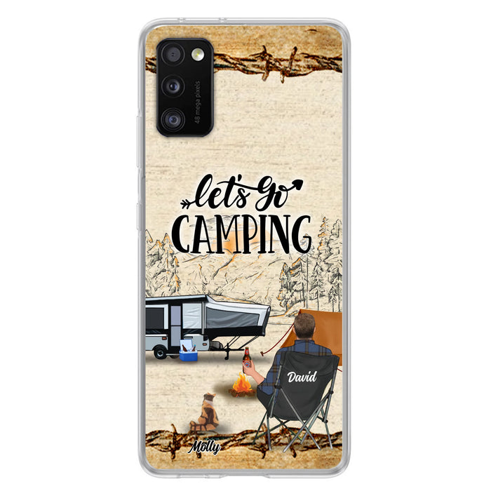 Custom Personalized Camping Phone Case - Gift Idea For Camping Lovers - Couple/Single Man/Woman With Upto 6 Pets - Let's Go Camping - Cases For iPhone & Samsung