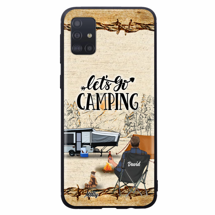 Custom Personalized Camping Phone Case - Gift Idea For Camping Lovers - Couple/Single Man/Woman With Upto 6 Pets - Let's Go Camping - Cases For iPhone & Samsung