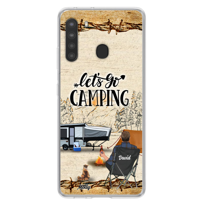 Custom Personalized Camping Phone Case - Gift Idea For Camping Lovers - Couple/Single Man/Woman With Upto 6 Pets - Let's Go Camping - Cases For iPhone & Samsung