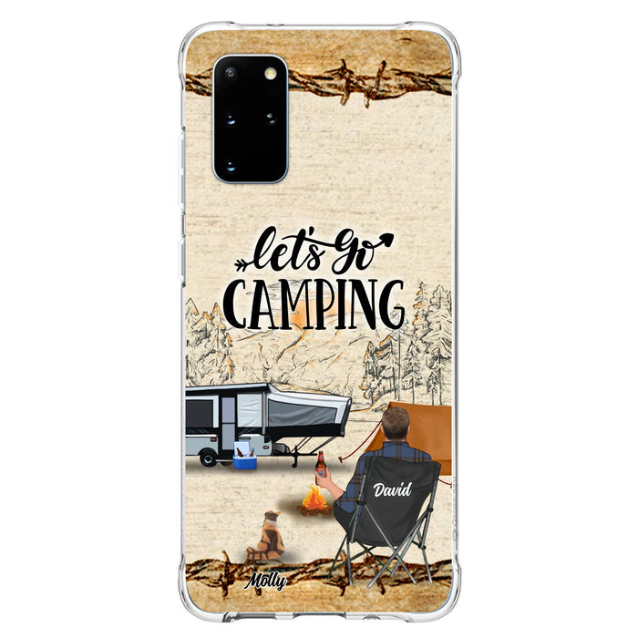 Custom Personalized Camping Phone Case - Gift Idea For Camping Lovers - Couple/Single Man/Woman With Upto 6 Pets - Let's Go Camping - Cases For iPhone & Samsung