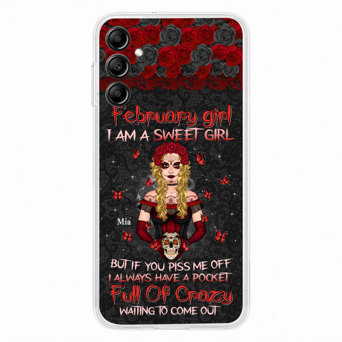 Custom Personalized Skull Girl Phone Case - Birthday Gift Idea For Skull Lover - I Am A Sweet Girl - Case For iPhone And Samsung