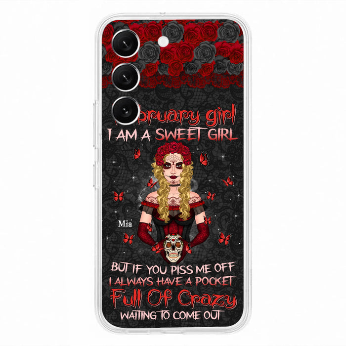 Custom Personalized Skull Girl Phone Case - Birthday Gift Idea For Skull Lover - I Am A Sweet Girl - Case For iPhone And Samsung