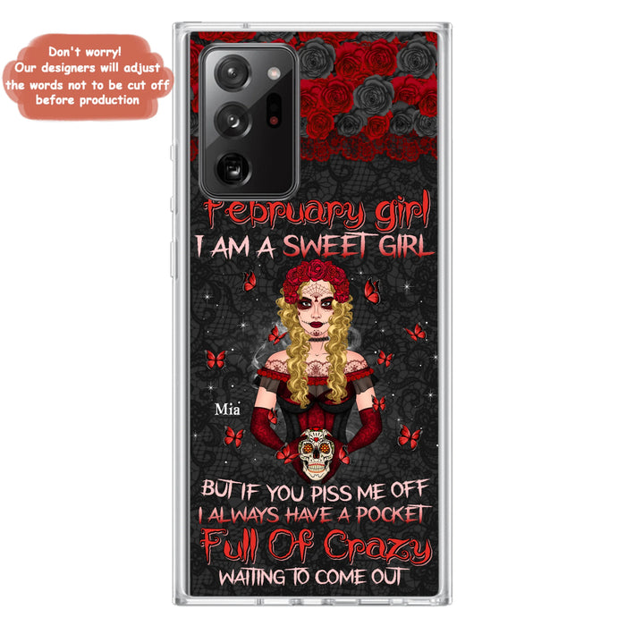 Custom Personalized Skull Girl Phone Case - Birthday Gift Idea For Skull Lover - I Am A Sweet Girl - Case For iPhone And Samsung