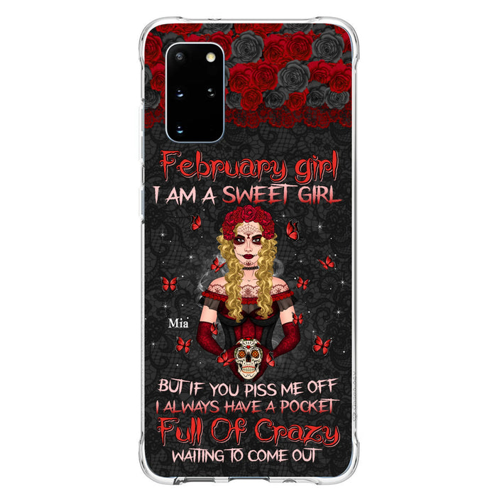 Custom Personalized Skull Girl Phone Case - Birthday Gift Idea For Skull Lover - I Am A Sweet Girl - Case For iPhone And Samsung