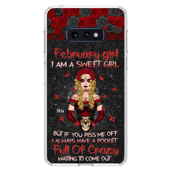 Custom Personalized Skull Girl Phone Case - Birthday Gift Idea For Skull Lover - I Am A Sweet Girl - Case For iPhone And Samsung