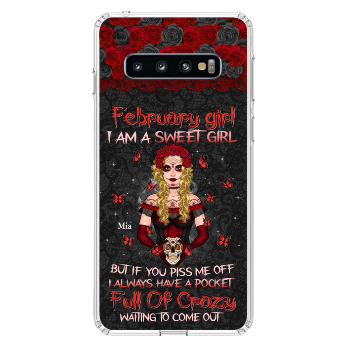 Custom Personalized Skull Girl Phone Case - Birthday Gift Idea For Skull Lover - I Am A Sweet Girl - Case For iPhone And Samsung