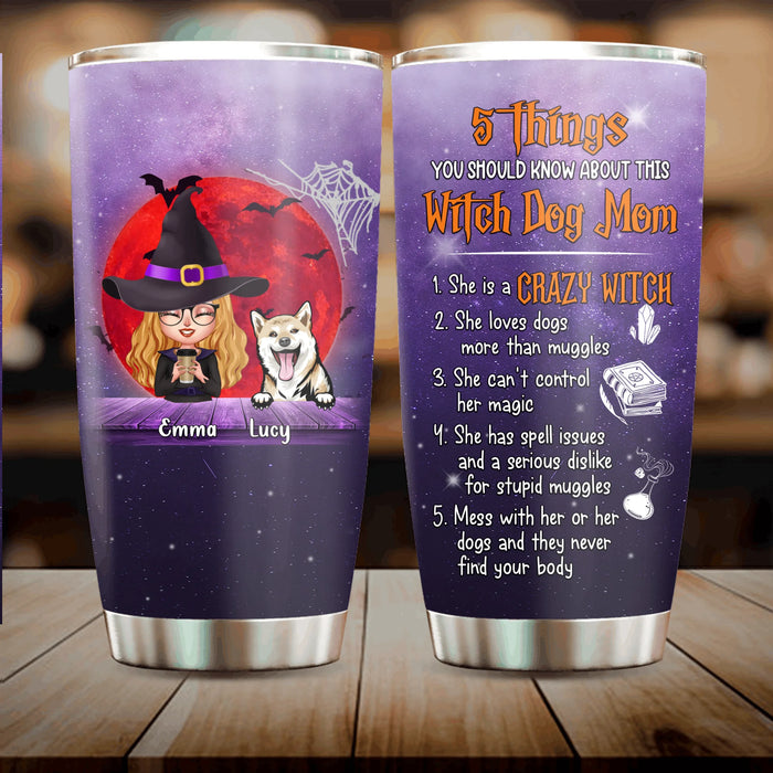 Personalized Witch Tumbler - Halloween Gift Idea For Dog Lovers/Cat Lovers - Up to 6 Pets - 5 Things You Should Know About This Witch Dog Mom