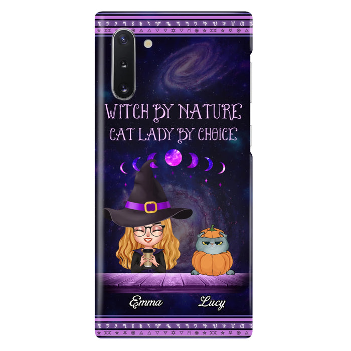 Custom Personalized Witch Phone Case for iPhone/ Samsung - Gift Idea For Halloween/ Pet Lovers with up to 5 Pets - Witch By Nature, Cat Lady By Choice