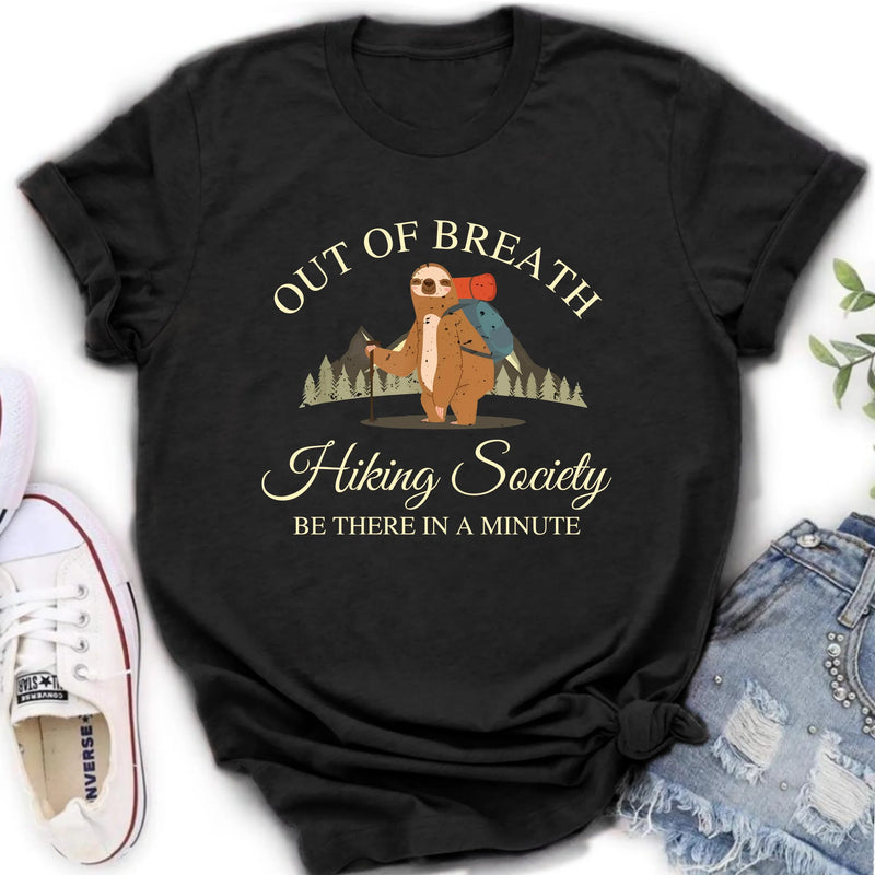 Personalized Camping/ Hiking Hoodies/ T-Shirt/Long Sleeve/Sweater - Gift Idea For Camping/ Hiking Lover - Out Of Breath Hiking Society