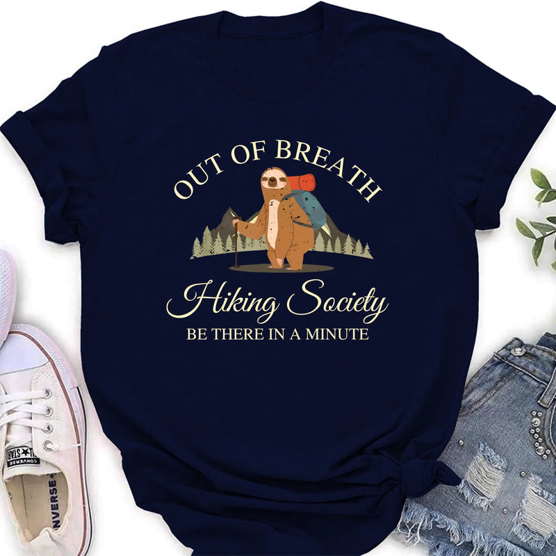 Personalized Camping/ Hiking Hoodies/ T-Shirt/Long Sleeve/Sweater - Gift Idea For Camping/ Hiking Lover - Out Of Breath Hiking Society