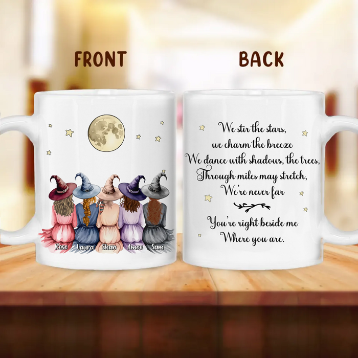 Personalized Witch Friends Mug - Halloween Gift Idea For Friends/ Sisters/ Besties - You're Right Beside Me