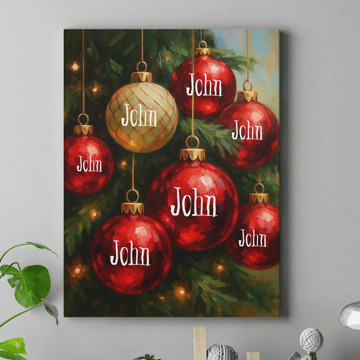 Personalized Family Christmas Canvas - Christmas Gift Idea For Family/Couple - Up to 7 Members