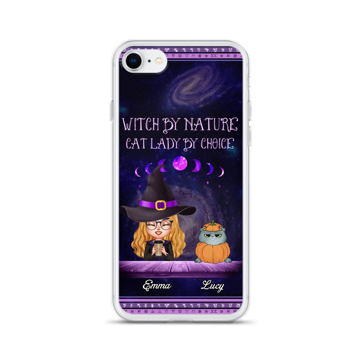 Custom Personalized Witch Phone Case for iPhone/ Samsung - Gift Idea For Halloween/ Pet Lovers with up to 5 Pets - Witch By Nature, Cat Lady By Choice