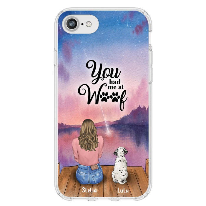 Custom Personalized Dog Mom Phone Case - Gifts For Dog Lovers With Upto 4 Dogs - You Had Me At Woof - Case For iPhone, Samsung