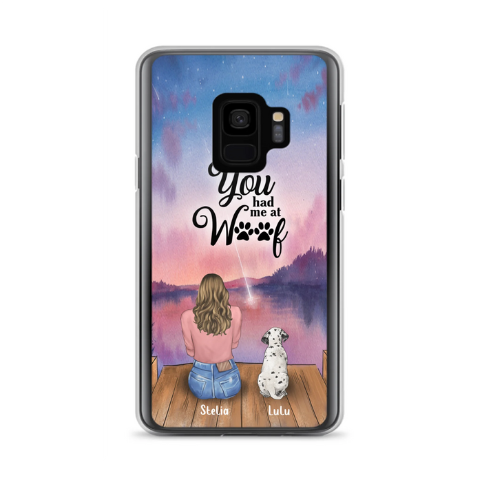 Custom Personalized Dog Mom Phone Case - Gifts For Dog Lovers With Upto 4 Dogs - You Had Me At Woof - Case For iPhone, Samsung