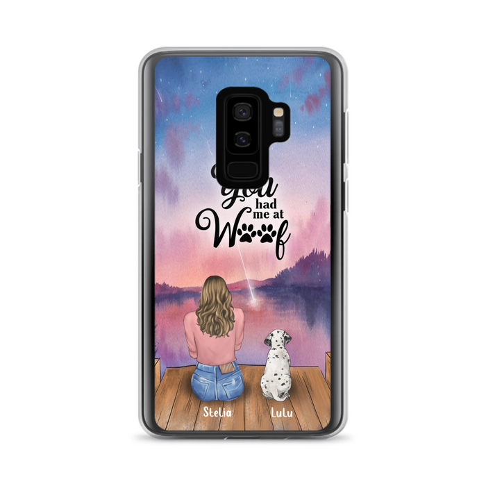 Custom Personalized Dog Mom Phone Case - Gifts For Dog Lovers With Upto 4 Dogs - You Had Me At Woof - Case For iPhone, Samsung