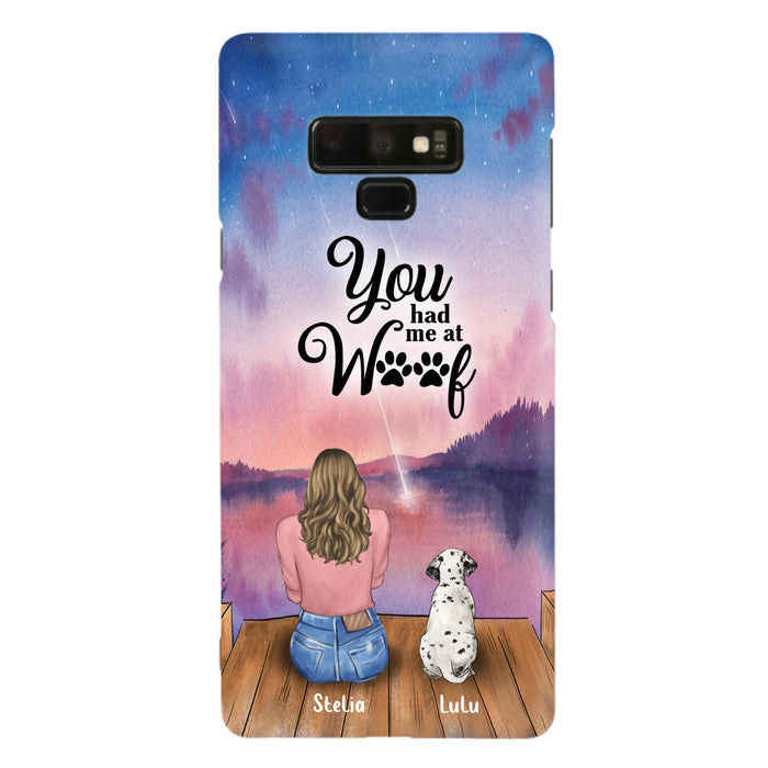 Custom Personalized Dog Mom Phone Case - Gifts For Dog Lovers With Upto 4 Dogs - You Had Me At Woof - Case For iPhone, Samsung