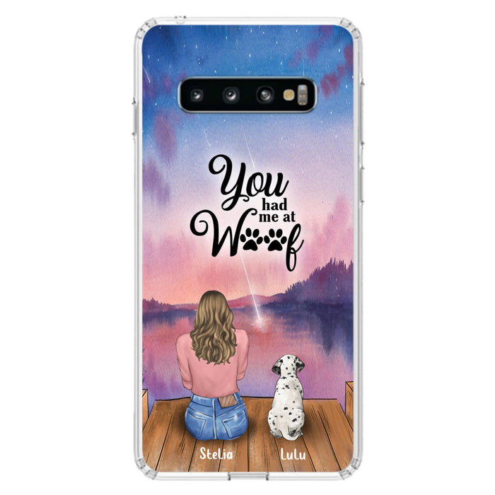 Custom Personalized Dog Mom Phone Case - Gifts For Dog Lovers With Upto 4 Dogs - You Had Me At Woof - Case For iPhone, Samsung