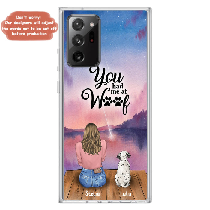 Custom Personalized Dog Mom Phone Case - Gifts For Dog Lovers With Upto 4 Dogs - You Had Me At Woof - Case For iPhone, Samsung