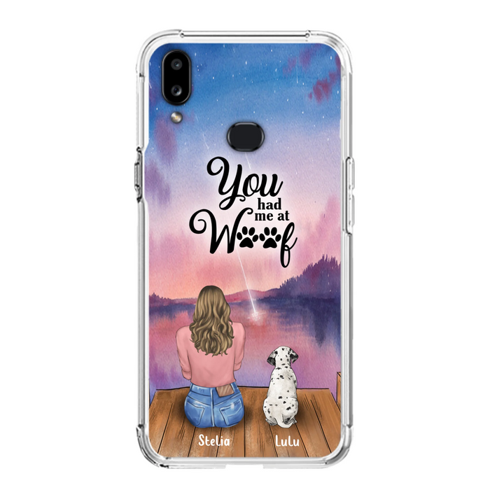 Custom Personalized Dog Mom Phone Case - Gifts For Dog Lovers With Upto 4 Dogs - You Had Me At Woof - Case For iPhone, Samsung