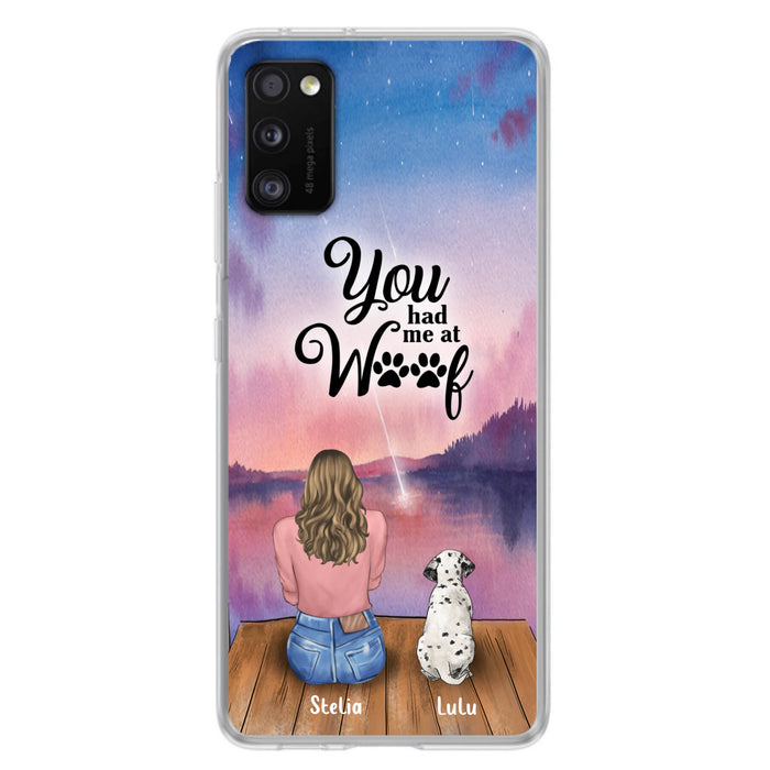 Custom Personalized Dog Mom Phone Case - Gifts For Dog Lovers With Upto 4 Dogs - You Had Me At Woof - Case For iPhone, Samsung