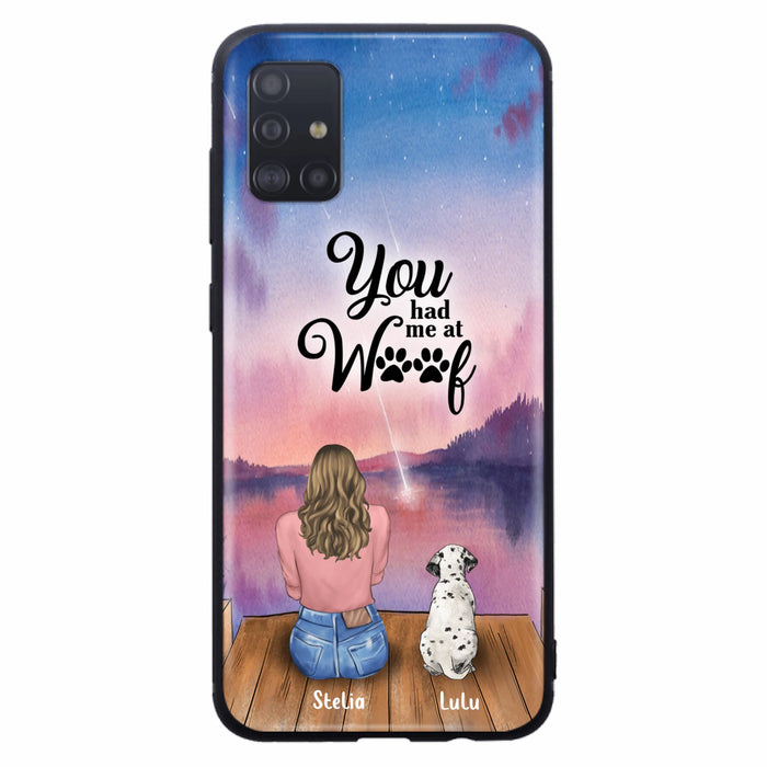 Custom Personalized Dog Mom Phone Case - Gifts For Dog Lovers With Upto 4 Dogs - You Had Me At Woof - Case For iPhone, Samsung
