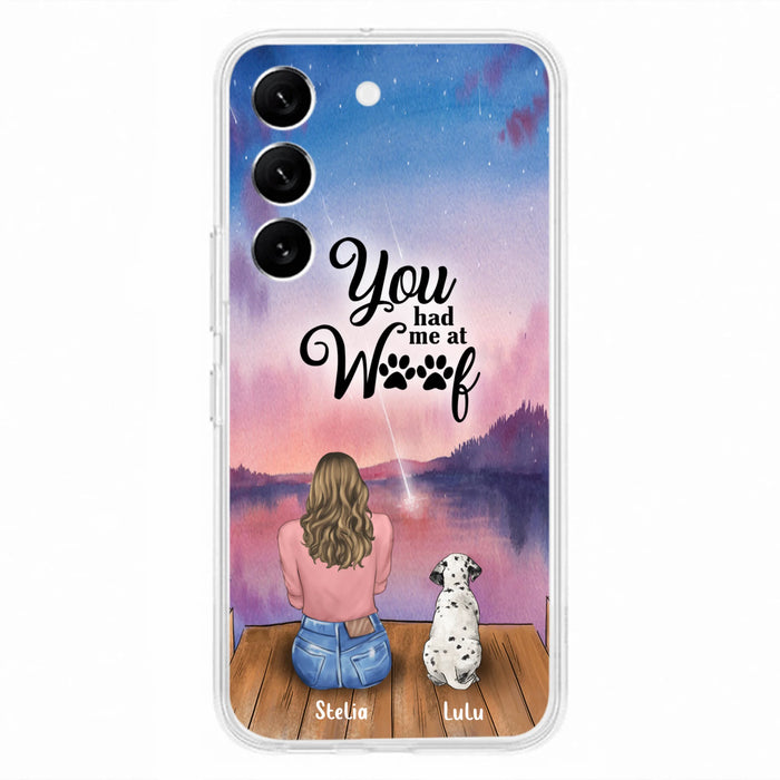 Custom Personalized Dog Mom Phone Case - Gifts For Dog Lovers With Upto 4 Dogs - You Had Me At Woof - Case For iPhone, Samsung