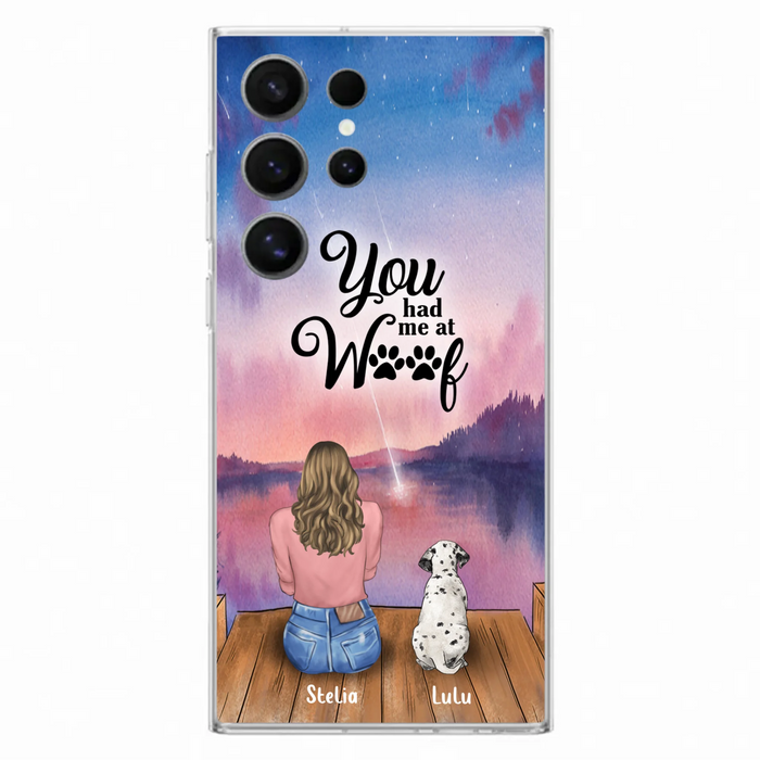 Custom Personalized Dog Mom Phone Case - Gifts For Dog Lovers With Upto 4 Dogs - You Had Me At Woof - Case For iPhone, Samsung
