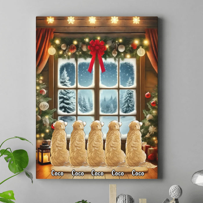 Personalized Dog Cat Xmas Canvas - Up to 5 Pets - Christmas Gift Idea For Pet Lover