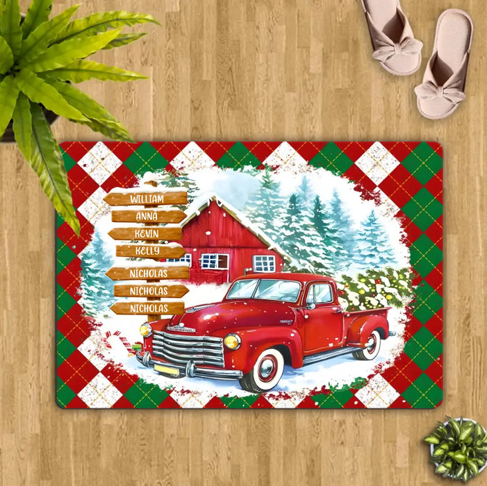 Personalized Street Sign Family Doormat - Gift Idea For Family - Up to 7 Members