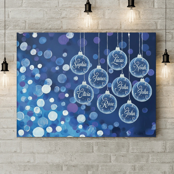 Personalized Family Ornament Canvas - Up to 9 Members - Christmas Gift For Family