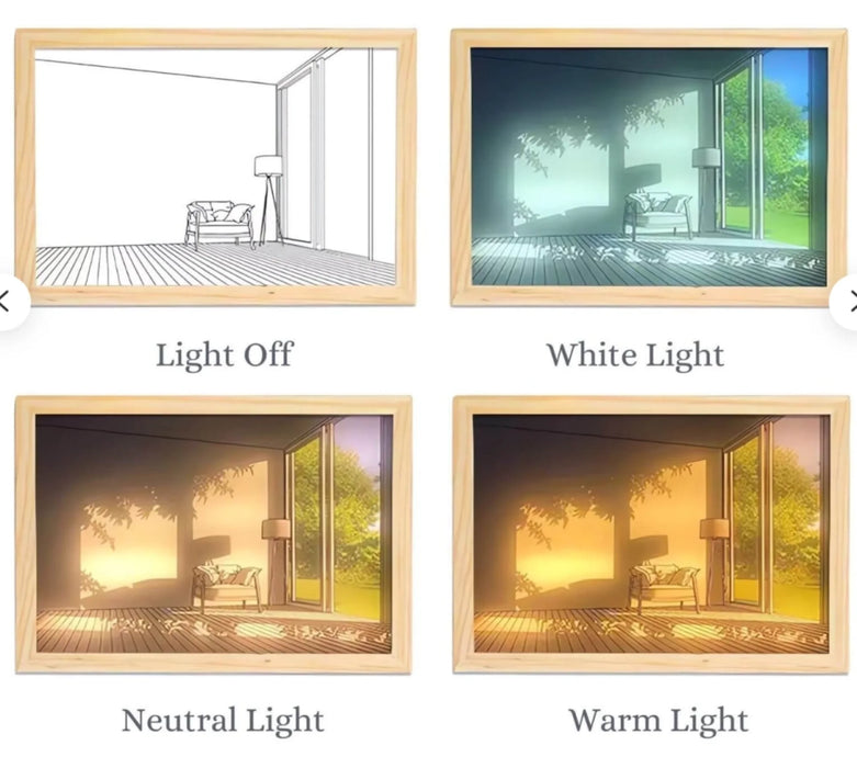 Personalized Family Ornament Lighting Frame Canvas - Up to 9 Members - Gift Idea For Family