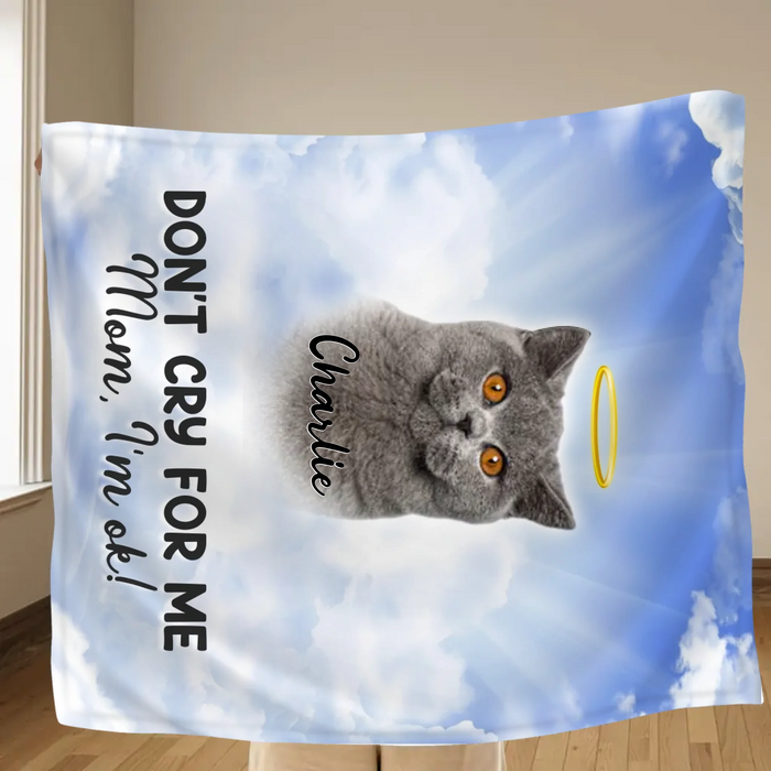Personalized Pet Memorial Fleece Throw Blanket – Upload Dog & Cat Photo with up to 9 Photos - Sympathy Gift for Pet Loss Mom