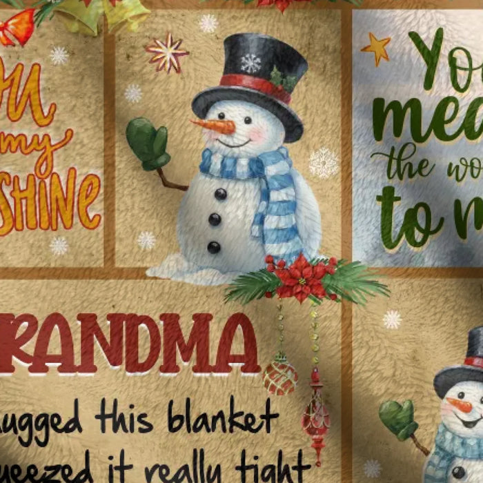 To My Grandma/ Nana Fleece Throw Blanket/ Quilt - Christmas Gift Idea - You Mean The World To Me