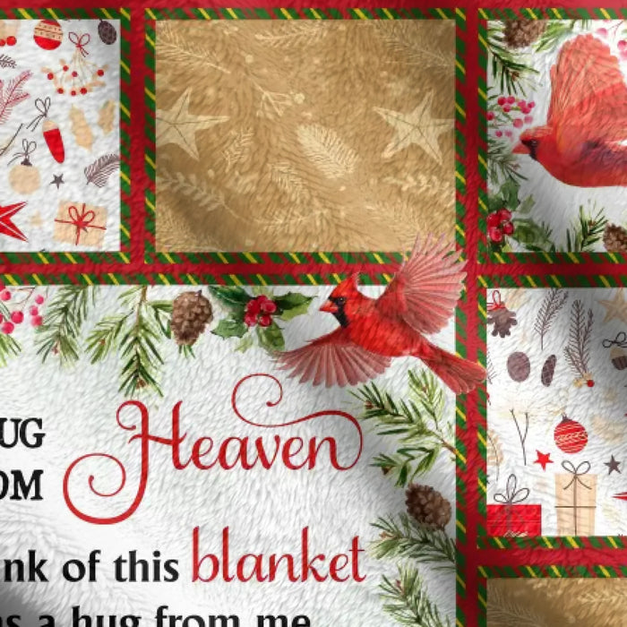 Personalized Memorial Fleece Throw Blanket/ Quilt - Memorial Gift Idea For Christmas -  A Hug From Heaven - Custom Name