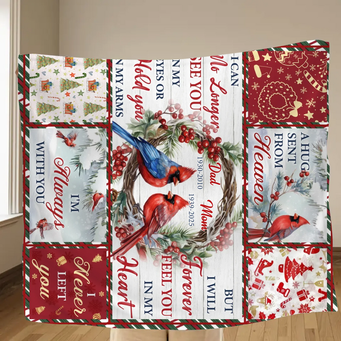 Personalized Memorial Cardinal Fleece Throw Blanket/ Quilt – Custom Name & Years – “I’m Always With You” - Comfort Gift for Loss of Mom, Dad or Loved One