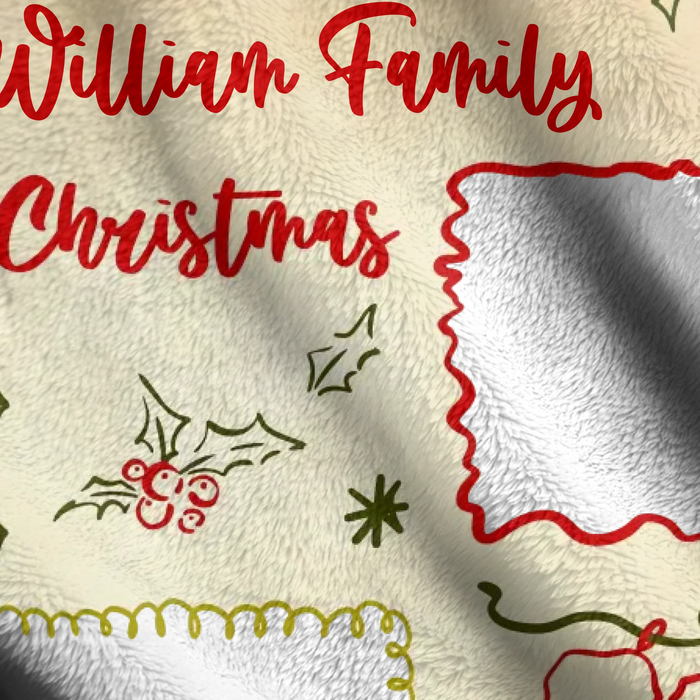 Personalized Family Christmas Blanket - Custom Name & Up to 5 Photos - Cozy Holiday Gift for Families - Christmas 2025