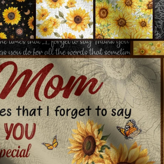 Personalized To My Mom Fleece Throw Blanket/ Quilt - Gift Idea To Mom/ Mother - And Day By Day You Mean More To Me