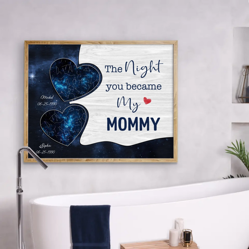 Personalized Mom Poster - Gift Idea for Mom/ Mother's Day with up to 5 Kids - The Night You Became My Mommy