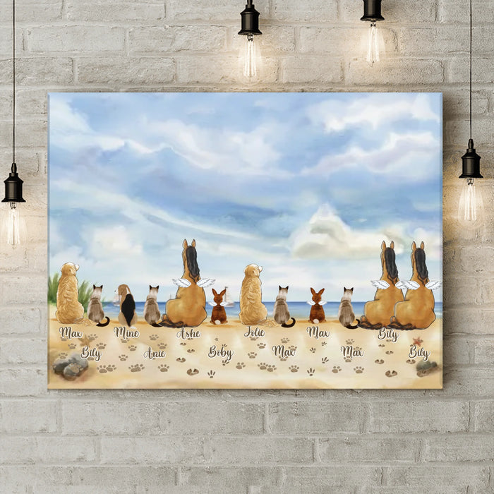 Personalized Pet Canvas - Gift Idea For Pet Owner with up to 12 Dogs/ Cats/ Rabbits/ Horses