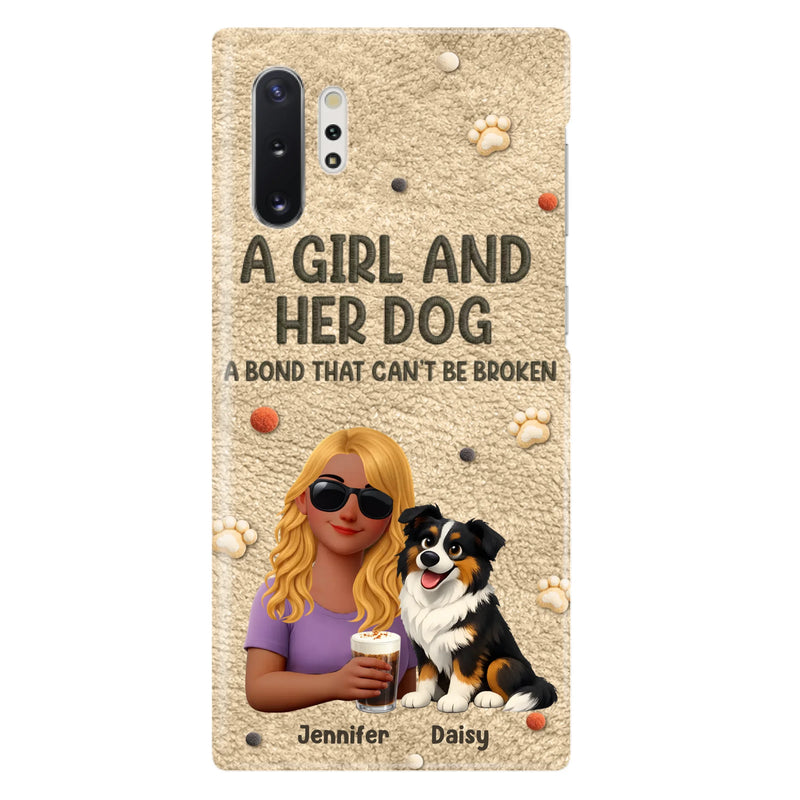Personalized Girl and Her Dog Phone Case For iPhone/ Samsung – A Bond That Can’t Be Broken - Gift Idea For Dog Lover, Dog Mom