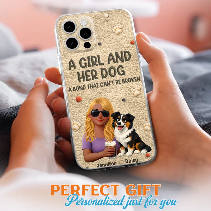 Personalized Girl and Her Dog Phone Case For iPhone/ Samsung – A Bond That Can’t Be Broken - Gift Idea For Dog Lover, Dog Mom