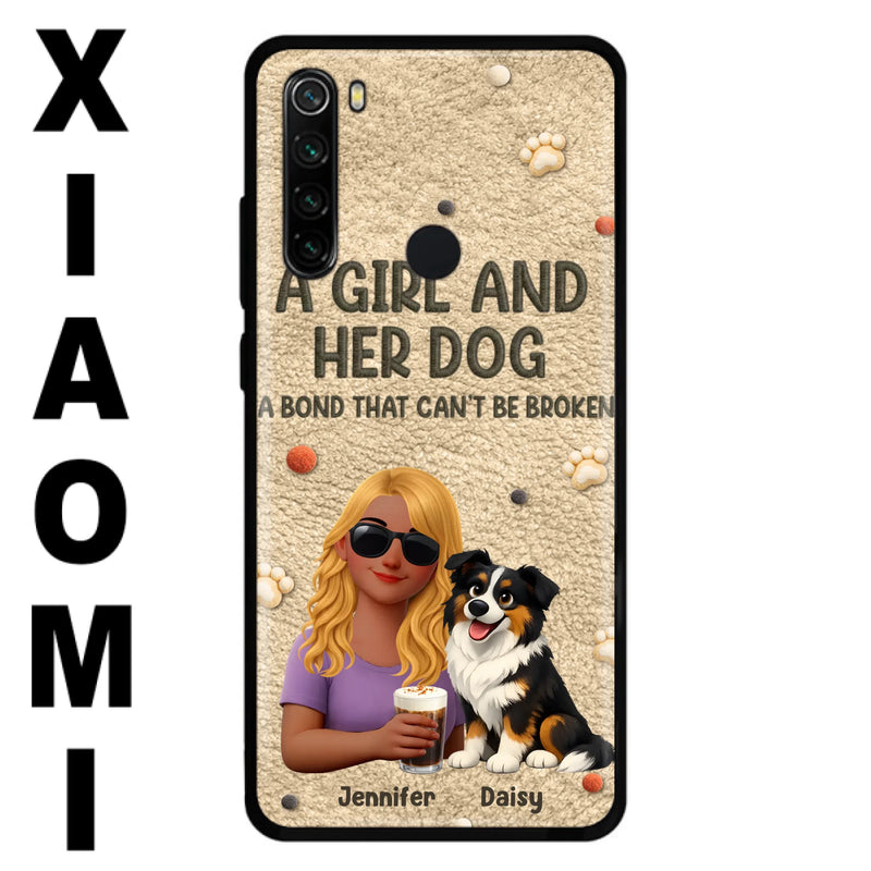 Personalized Girl and Her Dog Phone Case For Xiaomi/ Huawei/ Oppo - A Bond That Can’t Be Broken - Gift Idea For Dog Lover, Dog Mom
