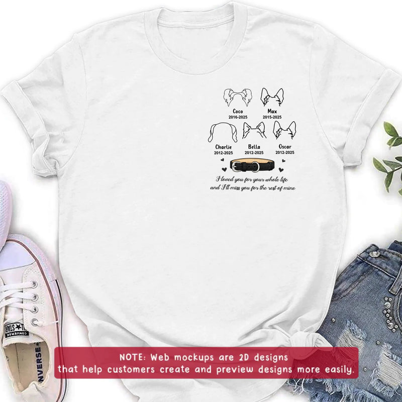 Personalized Pet Memorial Embroidered Shirt/ Hoodie – Custom Dog Line Art with Names & Years, In Loving Memory Dog Loss Gift