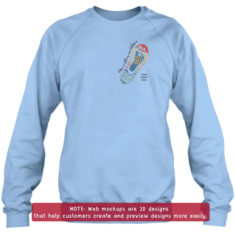 Personalized Dad Embroidered Shirt/ Hoodie - Father's Day Gift with up to 5 Kids - Daddy, We Are Following In Your Footsteps