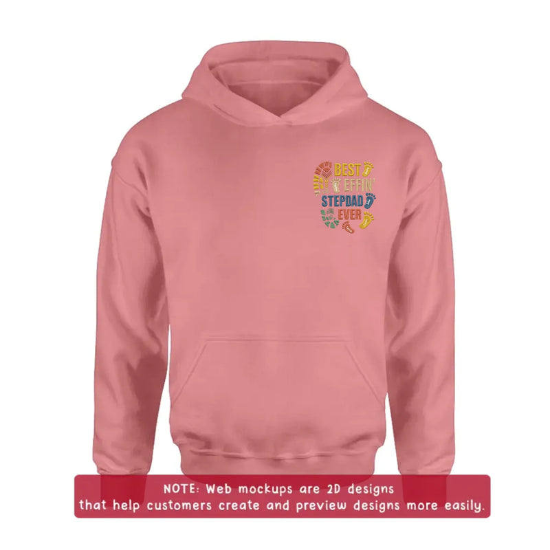 Personalized Best Step Dad Ever Embroidered Shirt/ Hoodie - Father's Day Gift - Up to 5 Kids