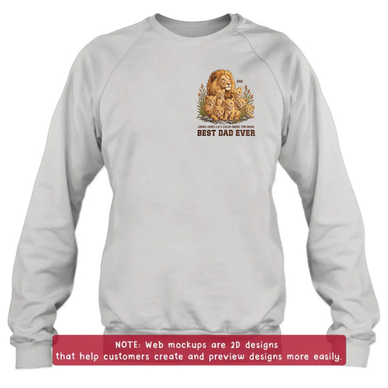 Personalized Dad Lion Embroidered Shirt/ Hoodie - Meaningful Father's Day Gift - Best Dad Ever