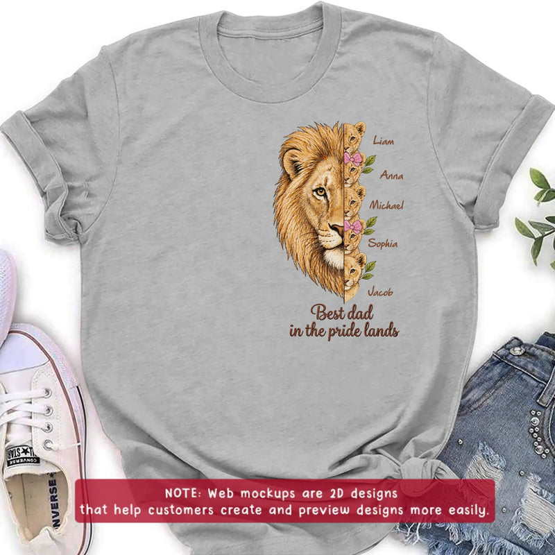 Personalized Lion Dad Embroidered Shirt/ Hoodie – Father’s Day Gift for Dad & Grandpa with up to 5 Kids